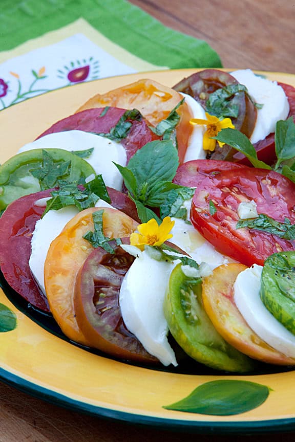 05. Lemon Basil Dressing with rainbow tomatoes